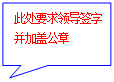 矩形标注: 此处要求领导签字并加盖公章